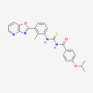 molecular formula C24H22N4O3S B3677195 4-isopropoxy-N-{[(2-methyl-3-[1,3]oxazolo[4,5-b]pyridin-2-ylphenyl)amino]carbonothioyl}benzamide 