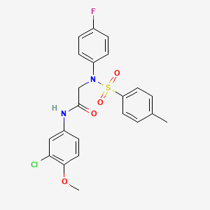 molecular formula C22H20ClFN2O4S B3677214 N~1~-(3-chloro-4-methoxyphenyl)-N~2~-(4-fluorophenyl)-N~2~-[(4-methylphenyl)sulfonyl]glycinamide 