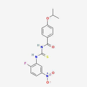 molecular formula C17H16FN3O4S B3677218 N-{[(2-fluoro-5-nitrophenyl)amino]carbonothioyl}-4-isopropoxybenzamide 