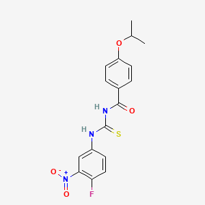 molecular formula C17H16FN3O4S B3677227 N-{[(4-fluoro-3-nitrophenyl)amino]carbonothioyl}-4-isopropoxybenzamide 