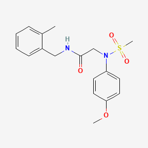 molecular formula C18H22N2O4S B3677229 N~2~-(4-methoxyphenyl)-N~1~-(2-methylbenzyl)-N~2~-(methylsulfonyl)glycinamide 