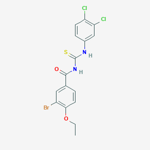 molecular formula C16H13BrCl2N2O2S B3677257 3-bromo-N-{[(3,4-dichlorophenyl)amino]carbonothioyl}-4-ethoxybenzamide 