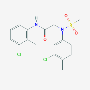 molecular formula C17H18Cl2N2O3S B3677273 N~1~-(3-chloro-2-methylphenyl)-N~2~-(3-chloro-4-methylphenyl)-N~2~-(methylsulfonyl)glycinamide 