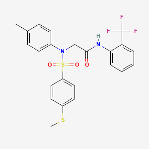 molecular formula C23H21F3N2O3S2 B3677279 N~2~-(4-methylphenyl)-N~2~-{[4-(methylthio)phenyl]sulfonyl}-N~1~-[2-(trifluoromethyl)phenyl]glycinamide 