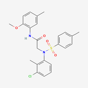 molecular formula C24H25ClN2O4S B3677281 N~2~-(3-chloro-2-methylphenyl)-N~1~-(2-methoxy-5-methylphenyl)-N~2~-[(4-methylphenyl)sulfonyl]glycinamide 