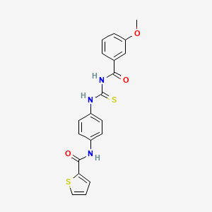 molecular formula C20H17N3O3S2 B3677287 N-[4-({[(3-methoxybenzoyl)amino]carbonothioyl}amino)phenyl]-2-thiophenecarboxamide 