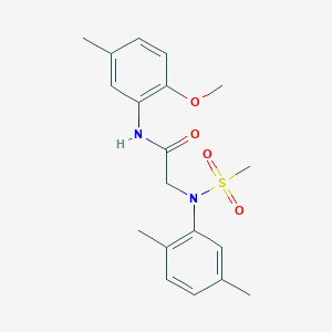 molecular formula C19H24N2O4S B3677299 N~2~-(2,5-dimethylphenyl)-N~1~-(2-methoxy-5-methylphenyl)-N~2~-(methylsulfonyl)glycinamide 