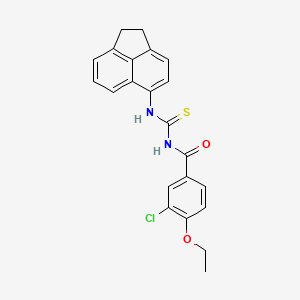 molecular formula C22H19ClN2O2S B3677301 3-chloro-N-[(1,2-dihydro-5-acenaphthylenylamino)carbonothioyl]-4-ethoxybenzamide 