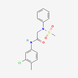 molecular formula C16H17ClN2O3S B3677311 N~1~-(3-chloro-4-methylphenyl)-N~2~-(methylsulfonyl)-N~2~-phenylglycinamide 