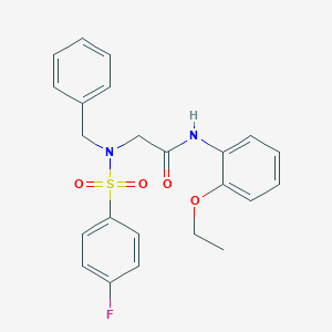 molecular formula C23H23FN2O4S B3677316 N~2~-benzyl-N~1~-(2-ethoxyphenyl)-N~2~-[(4-fluorophenyl)sulfonyl]glycinamide 