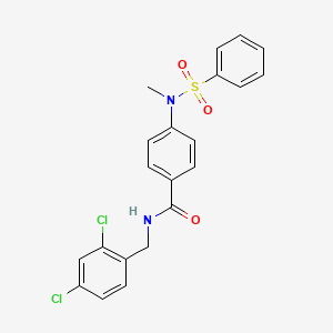 molecular formula C21H18Cl2N2O3S B3677319 N-(2,4-dichlorobenzyl)-4-[methyl(phenylsulfonyl)amino]benzamide 