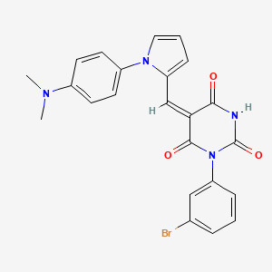 molecular formula C23H19BrN4O3 B3677332 1-(3-bromophenyl)-5-({1-[4-(dimethylamino)phenyl]-1H-pyrrol-2-yl}methylene)-2,4,6(1H,3H,5H)-pyrimidinetrione 