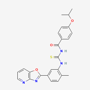 molecular formula C24H22N4O3S B3677347 4-isopropoxy-N-{[(2-methyl-5-[1,3]oxazolo[4,5-b]pyridin-2-ylphenyl)amino]carbonothioyl}benzamide 