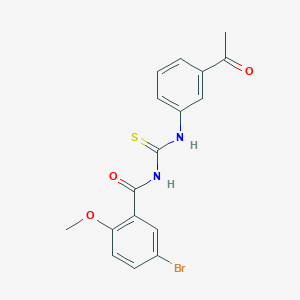 molecular formula C17H15BrN2O3S B3677353 N-{[(3-acetylphenyl)amino]carbonothioyl}-5-bromo-2-methoxybenzamide 