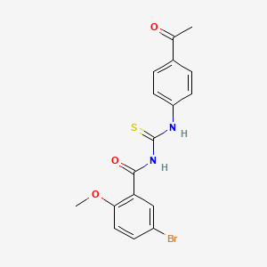 molecular formula C17H15BrN2O3S B3677360 N-{[(4-acetylphenyl)amino]carbonothioyl}-5-bromo-2-methoxybenzamide 