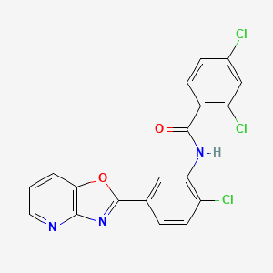 molecular formula C19H10Cl3N3O2 B3677367 2,4-dichloro-N-(2-chloro-5-[1,3]oxazolo[4,5-b]pyridin-2-ylphenyl)benzamide 
