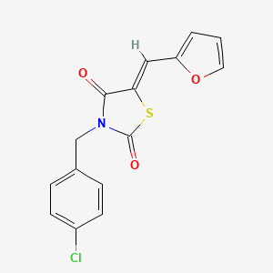 molecular formula C15H10ClNO3S B3677369 3-(4-chlorobenzyl)-5-(2-furylmethylene)-1,3-thiazolidine-2,4-dione 
