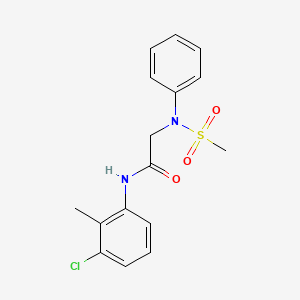 molecular formula C16H17ClN2O3S B3677388 N~1~-(3-chloro-2-methylphenyl)-N~2~-(methylsulfonyl)-N~2~-phenylglycinamide 