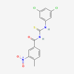 molecular formula C15H11Cl2N3O3S B3677391 N-{[(3,5-dichlorophenyl)amino]carbonothioyl}-4-methyl-3-nitrobenzamide 