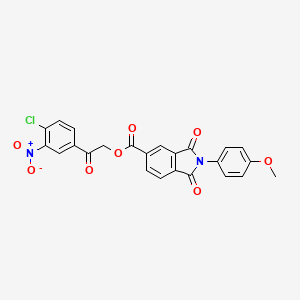 molecular formula C24H15ClN2O8 B3677394 2-(4-chloro-3-nitrophenyl)-2-oxoethyl 2-(4-methoxyphenyl)-1,3-dioxo-5-isoindolinecarboxylate 