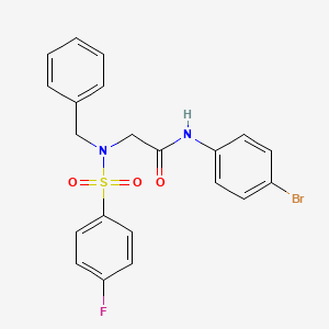 molecular formula C21H18BrFN2O3S B3677427 N~2~-benzyl-N~1~-(4-bromophenyl)-N~2~-[(4-fluorophenyl)sulfonyl]glycinamide 