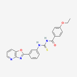 molecular formula C22H18N4O3S B3677441 4-ethoxy-N-{[(3-[1,3]oxazolo[4,5-b]pyridin-2-ylphenyl)amino]carbonothioyl}benzamide 