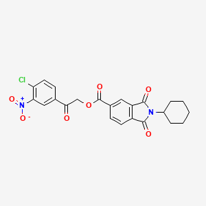 molecular formula C23H19ClN2O7 B3677448 2-(4-chloro-3-nitrophenyl)-2-oxoethyl 2-cyclohexyl-1,3-dioxo-5-isoindolinecarboxylate 