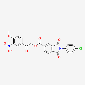 2-(4-methoxy-3-nitrophenyl)-2-oxoethyl 2-(4-chlorophenyl)-1,3-dioxo-5-isoindolinecarboxylate