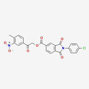 2-(4-methyl-3-nitrophenyl)-2-oxoethyl 2-(4-chlorophenyl)-1,3-dioxo-5-isoindolinecarboxylate
