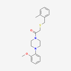 molecular formula C21H26N2O2S B3677518 1-(2-methoxyphenyl)-4-{[(2-methylbenzyl)thio]acetyl}piperazine 