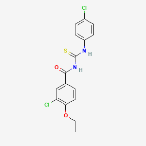 molecular formula C16H14Cl2N2O2S B3677519 3-chloro-N-{[(4-chlorophenyl)amino]carbonothioyl}-4-ethoxybenzamide 