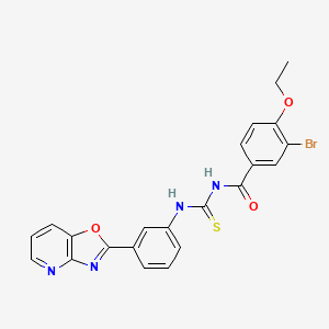 molecular formula C22H17BrN4O3S B3677527 3-bromo-4-ethoxy-N-{[(3-[1,3]oxazolo[4,5-b]pyridin-2-ylphenyl)amino]carbonothioyl}benzamide 