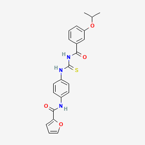 molecular formula C22H21N3O4S B3677545 N-[4-({[(3-isopropoxybenzoyl)amino]carbonothioyl}amino)phenyl]-2-furamide 