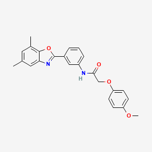 molecular formula C24H22N2O4 B3677550 N-[3-(5,7-dimethyl-1,3-benzoxazol-2-yl)phenyl]-2-(4-methoxyphenoxy)acetamide 