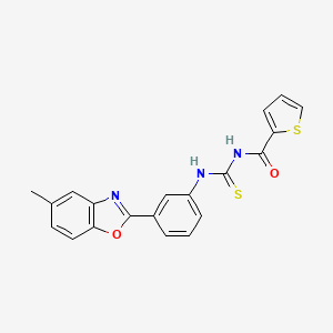molecular formula C20H15N3O2S2 B3677556 N-({[3-(5-methyl-1,3-benzoxazol-2-yl)phenyl]amino}carbonothioyl)-2-thiophenecarboxamide 