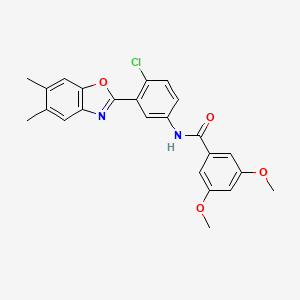 molecular formula C24H21ClN2O4 B3677564 N-[4-chloro-3-(5,6-dimethyl-1,3-benzoxazol-2-yl)phenyl]-3,5-dimethoxybenzamide 
