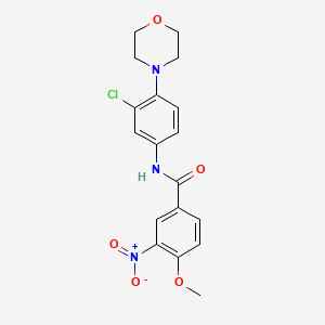 molecular formula C18H18ClN3O5 B3677576 N-[3-chloro-4-(4-morpholinyl)phenyl]-4-methoxy-3-nitrobenzamide 