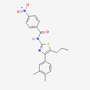 molecular formula C21H21N3O3S B3677588 N-[4-(3,4-dimethylphenyl)-5-propyl-1,3-thiazol-2-yl]-4-nitrobenzamide 