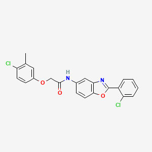 molecular formula C22H16Cl2N2O3 B3677598 2-(4-chloro-3-methylphenoxy)-N-[2-(2-chlorophenyl)-1,3-benzoxazol-5-yl]acetamide 