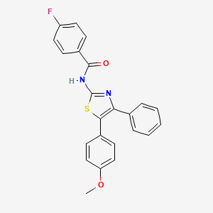 molecular formula C23H17FN2O2S B3677606 4-fluoro-N-[5-(4-methoxyphenyl)-4-phenyl-1,3-thiazol-2-yl]benzamide 