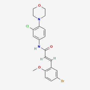 molecular formula C20H20BrClN2O3 B3677607 3-(5-bromo-2-methoxyphenyl)-N-[3-chloro-4-(4-morpholinyl)phenyl]acrylamide 