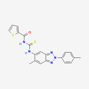 molecular formula C20H17N5OS2 B3677611 N-({[6-methyl-2-(4-methylphenyl)-2H-1,2,3-benzotriazol-5-yl]amino}carbonothioyl)-2-thiophenecarboxamide 
