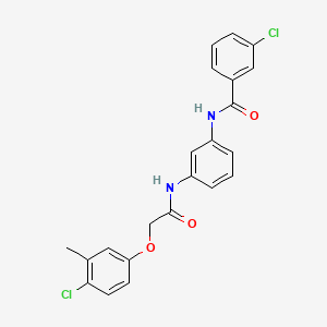 molecular formula C22H18Cl2N2O3 B3677616 3-chloro-N-(3-{[(4-chloro-3-methylphenoxy)acetyl]amino}phenyl)benzamide 