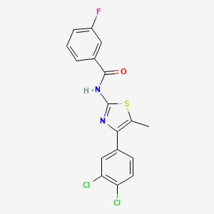 molecular formula C17H11Cl2FN2OS B3677620 N-[4-(3,4-dichlorophenyl)-5-methyl-1,3-thiazol-2-yl]-3-fluorobenzamide 