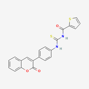 molecular formula C21H14N2O3S2 B3677624 N-({[4-(2-oxo-2H-chromen-3-yl)phenyl]amino}carbonothioyl)-2-thiophenecarboxamide 