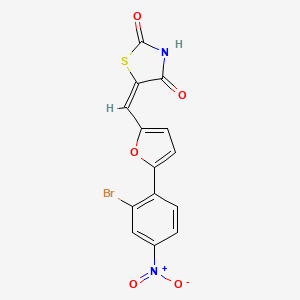 molecular formula C14H7BrN2O5S B3677661 5-{[5-(2-bromo-4-nitrophenyl)-2-furyl]methylene}-1,3-thiazolidine-2,4-dione 