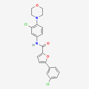 molecular formula C21H18Cl2N2O3 B3677666 N-[3-chloro-4-(4-morpholinyl)phenyl]-5-(3-chlorophenyl)-2-furamide 