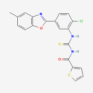 molecular formula C20H14ClN3O2S2 B3677714 N-({[2-chloro-5-(5-methyl-1,3-benzoxazol-2-yl)phenyl]amino}carbonothioyl)-2-thiophenecarboxamide 