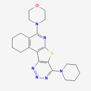 molecular formula C21H26N6OS B3677728 5-(4-morpholinyl)-8-(1-piperidinyl)-1,2,3,4-tetrahydro[1,2,3]triazino[4',5':4,5]thieno[2,3-c]isoquinoline 