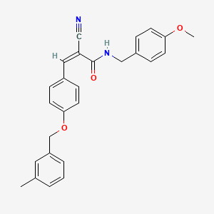 molecular formula C26H24N2O3 B3677747 2-cyano-N-(4-methoxybenzyl)-3-{4-[(3-methylbenzyl)oxy]phenyl}acrylamide 